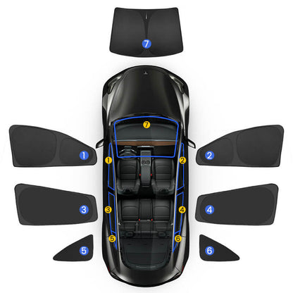 EVAAM® Privacy and Thermal Insulated Shades Curtains for Model 3 Accessories - EVAAM