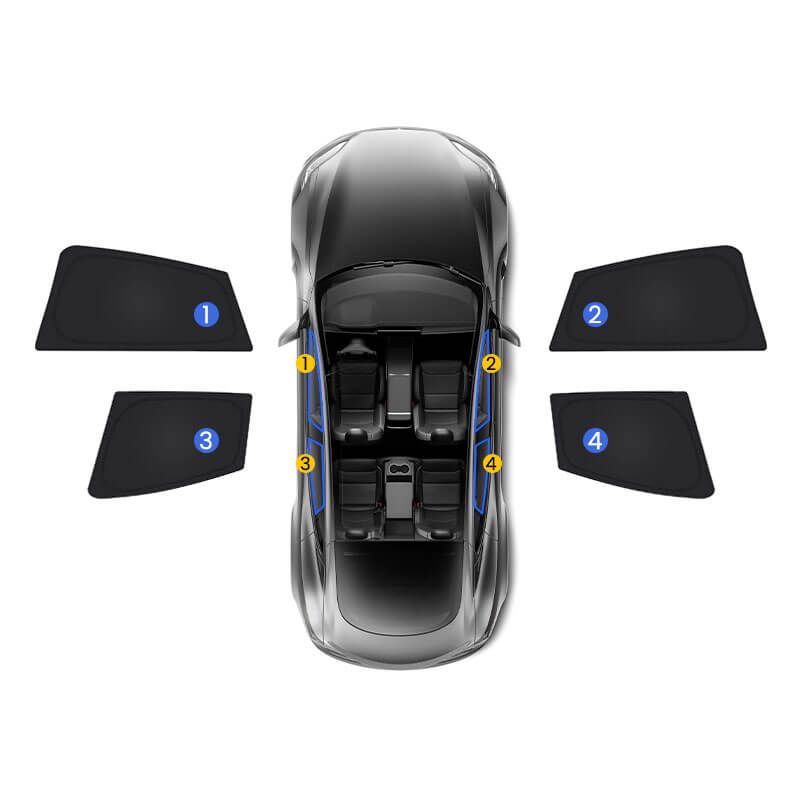 EVAAM® Privacy and Thermal Insulated Shades Curtains for Model S Accessories - EVAAM