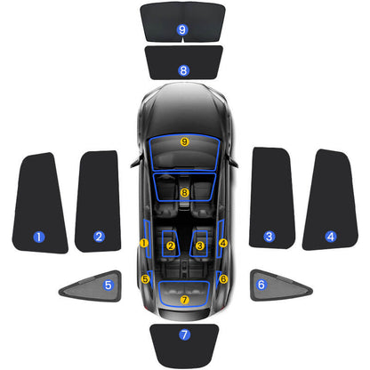 EVAAM® Privacy and Thermal Insulated Shades Curtains for Model X Accessories - EVAAM