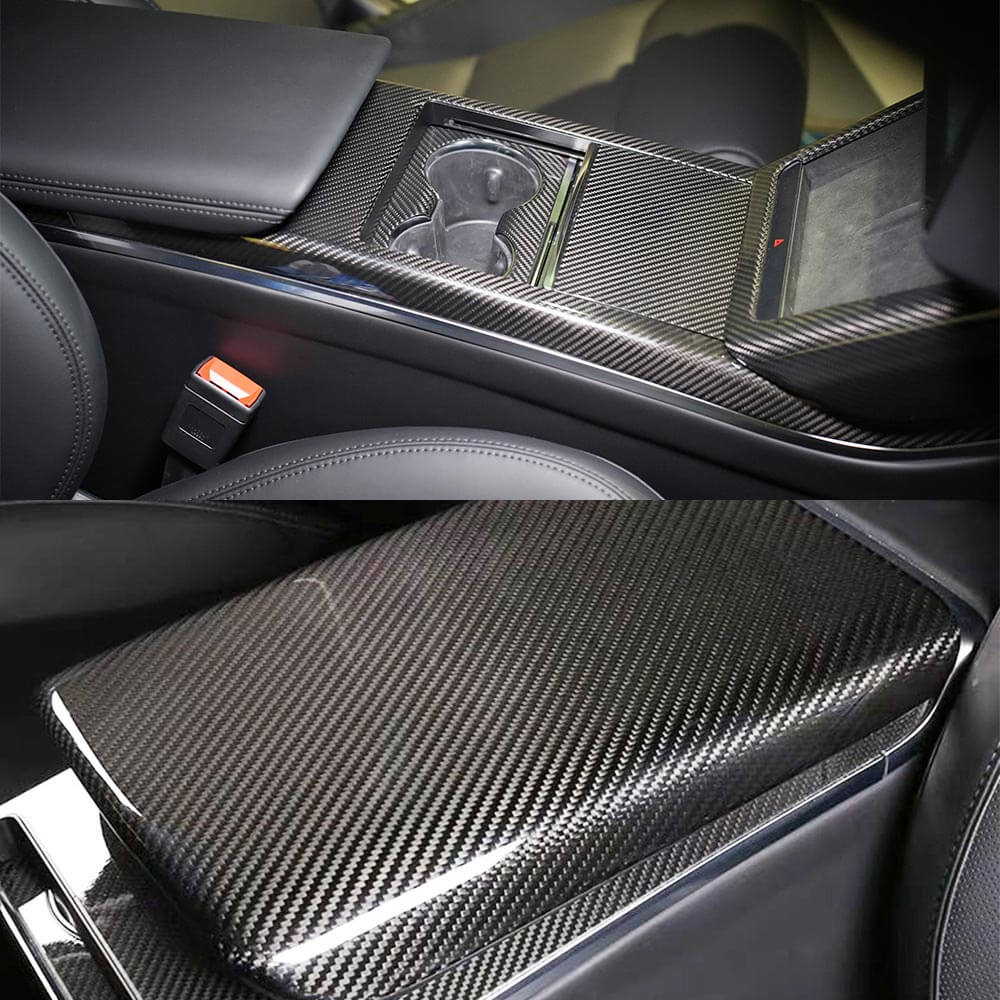 EVAAM® Real Carbon Fiber Armrest Cover For Model S/X 2021+