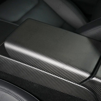 EVAAM® Real Carbon Fiber Armrest Cover for Tesla Model Y Juniper 2025+/Model 3 Highland 2024+ - EVAAM