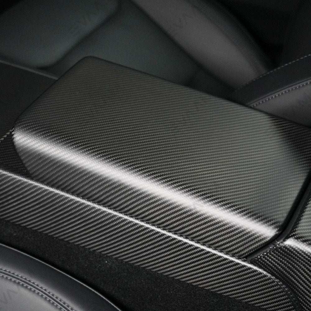 EVAAM® Real Carbon Fiber Armrest Cover for Tesla Model Y Juniper 2025+/Model 3 Highland 2024+