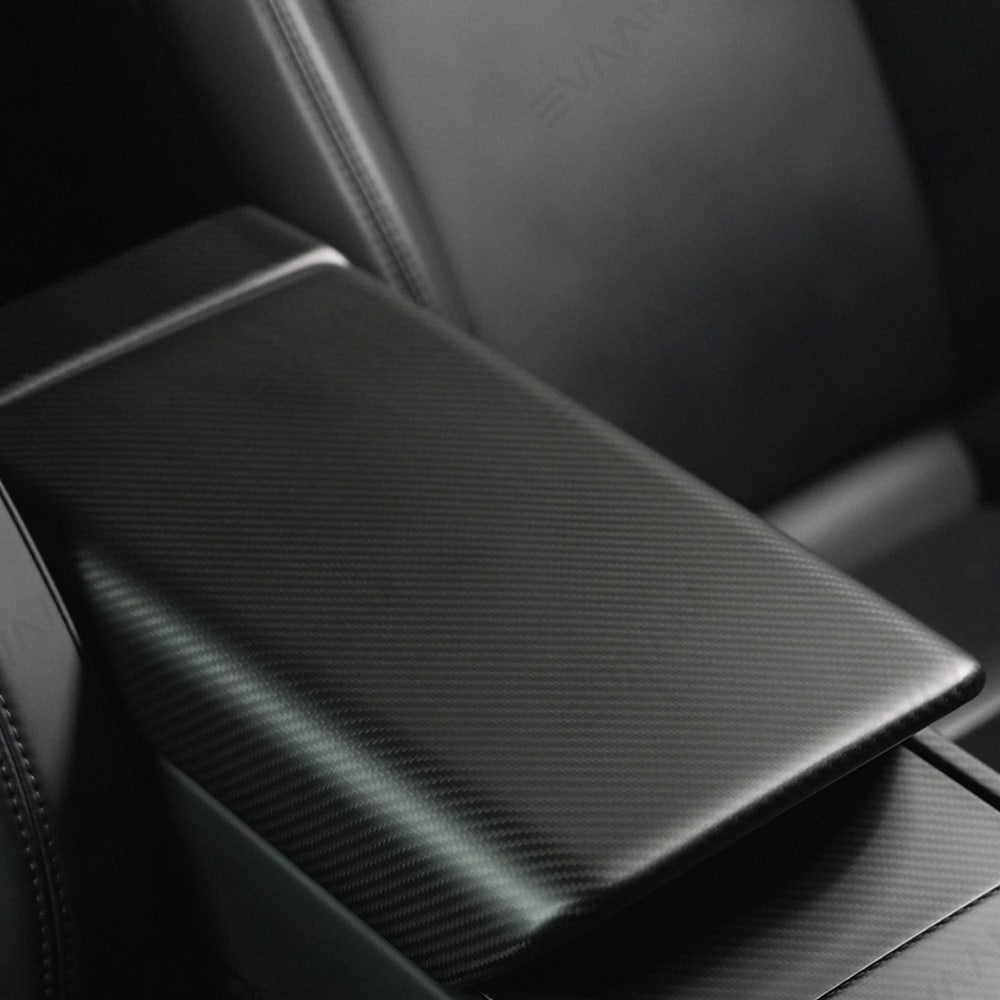 EVAAM® Real Carbon Fiber Armrest Cover for Tesla Model Y Juniper 2025+/Model 3 Highland 2024+