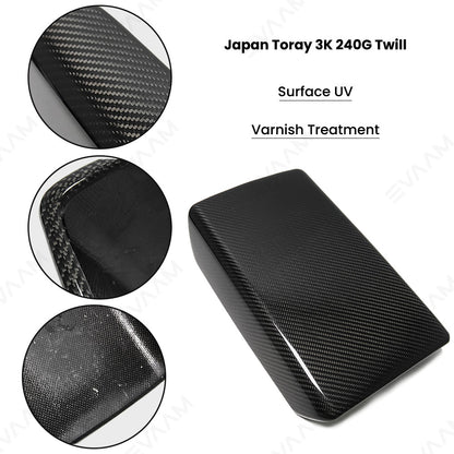 EVAAM® Real Carbon Fiber Armrest Cover for Tesla Model Y Juniper 2025+/Model 3 Highland 2024+ - EVAAM
