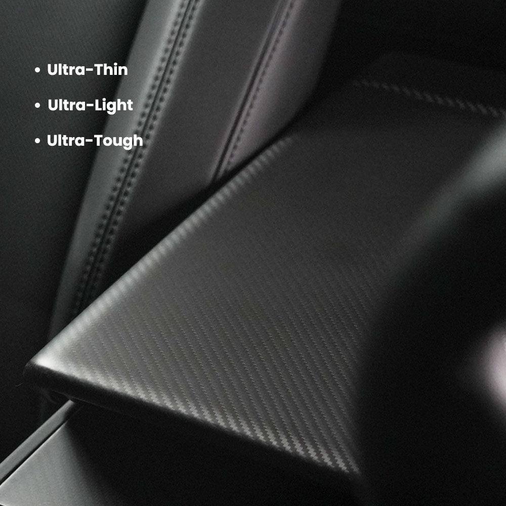 EVAAM® Real Carbon Fiber Armrest Cover for Tesla Model Y Juniper 2025+/Model 3 Highland 2024+ - EVAAM