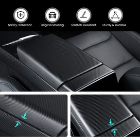 EVAAM® Real Carbon Fiber Armrest Cover for Tesla Model Y Juniper 2025+/Model 3 Highland 2024+