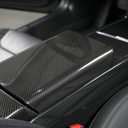 EVAAM® Real Carbon Fiber Armrest Cover for Tesla Model Y Juniper 2025+/Model 3 Highland 2024+ - EVAAM