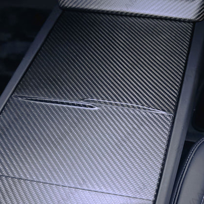 EVAAM® Real Carbon Fiber Center Console Panel Cover for Tesla Model Y Juniper 2025+/Model 3 Highland 2024+ - EVAAM