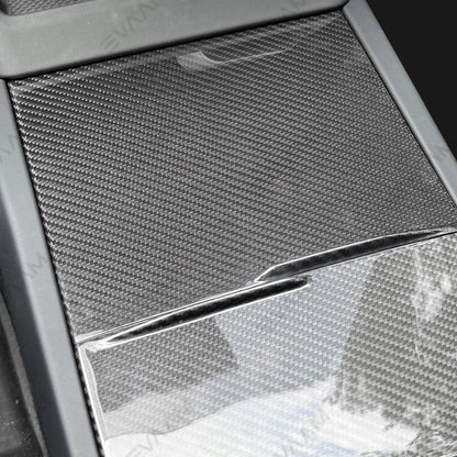 EVAAM® Real Carbon Fiber Center Console Panel Cover for Tesla Model Y Juniper 2025+/Model 3 Highland 2024+ - EVAAM