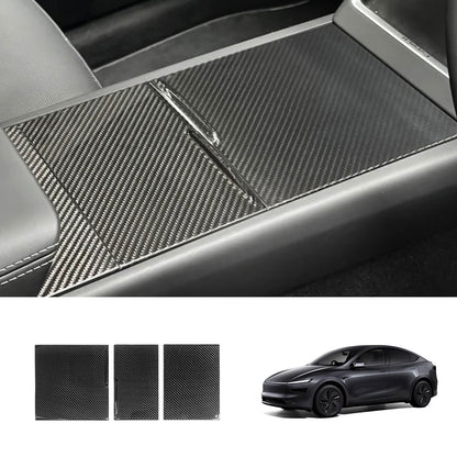 EVAAM® Real Carbon Fiber Center Console Panel Cover for Tesla Model Y Juniper 2025+/Model 3 Highland 2024+ - EVAAM