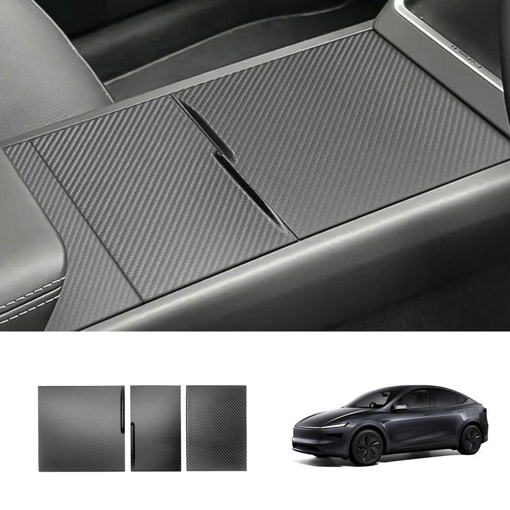 EVAAM® Real Carbon Fiber Center Console Panel Cover for Tesla Model Y Juniper 2025+/Model 3 Highland 2024+ - EVAAM