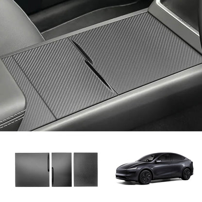 EVAAM® Real Carbon Fiber Center Console Panel Cover for Tesla Model Y Juniper 2025+/Model 3 Highland 2024+ - EVAAM