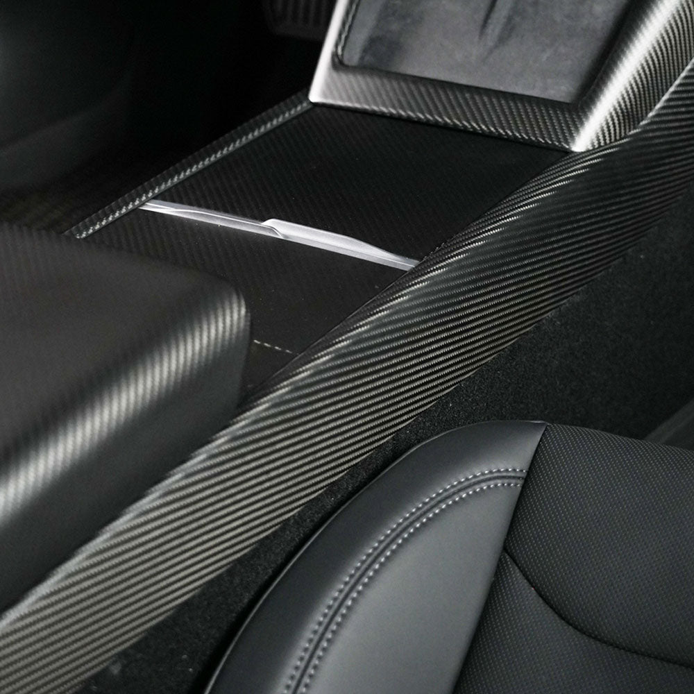 EVAAM® Real Carbon Fiber Center Console Side Interior Trim Panel for Tesla Model 3/Y - EVAAM