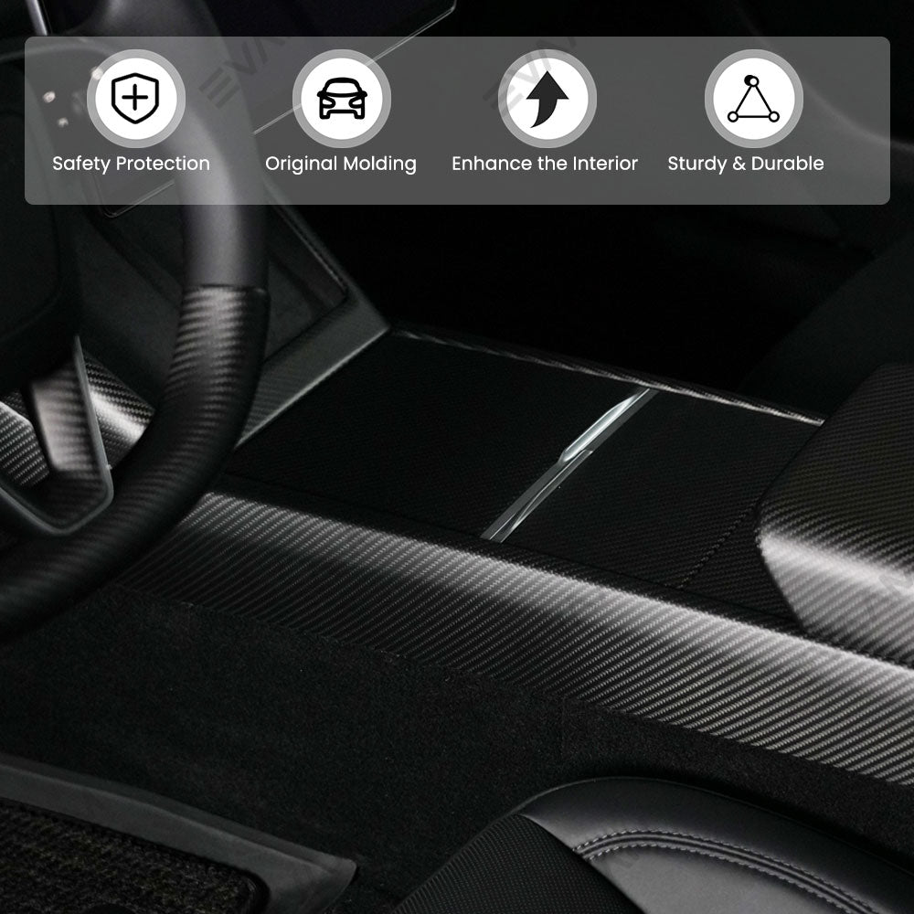 EVAAM® Real Carbon Fiber Center Console Side Interior Trim Panel for Tesla Model 3/Y - EVAAM