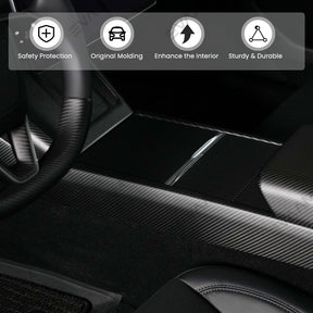 EVAAM® Real Carbon Fiber Center Console Side Interior Trim Panel for Tesla Model 3/Y - EVAAM