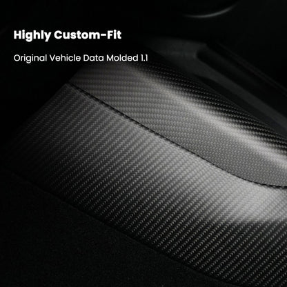 EVAAM® Real Carbon Fiber Center Console Side Interior Trim Panel for Tesla Model 3/Y - EVAAM