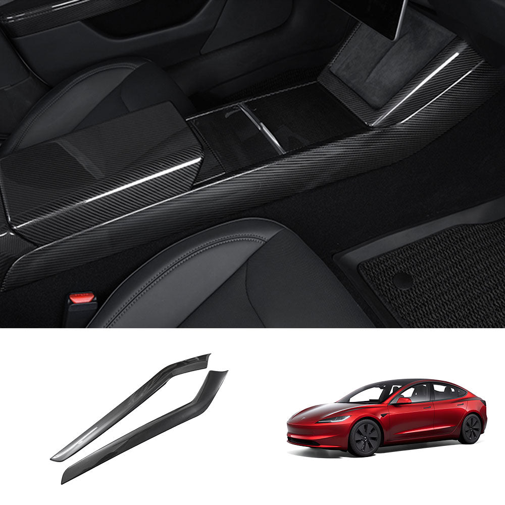 EVAAM® Real Carbon Fiber Center Console Side Interior Trim Panel for Tesla Model 3/Y - EVAAM