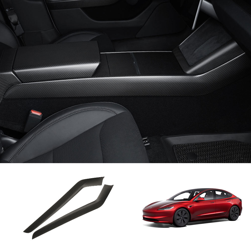 EVAAM® Real Carbon Fiber Center Console Side Interior Trim Panel for Tesla Model 3/Y - EVAAM
