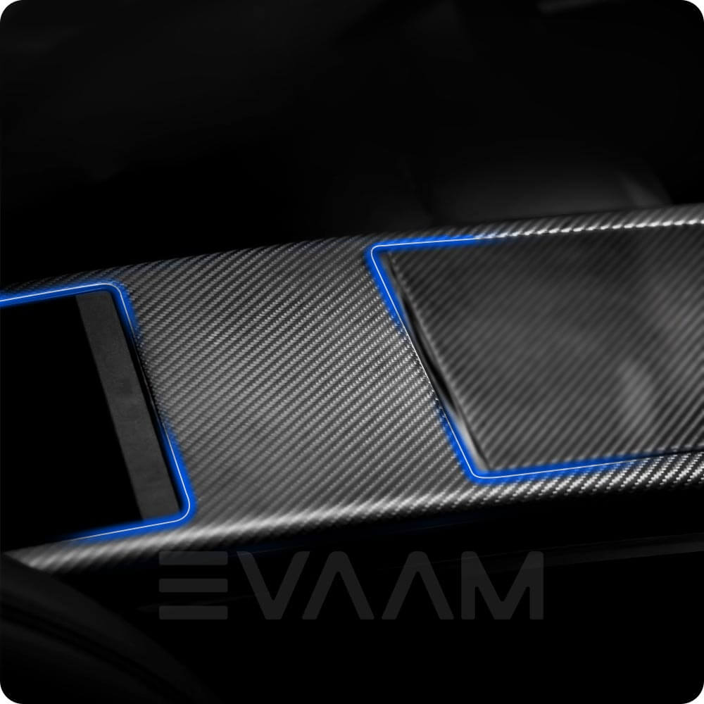 EVAAM® Real Carbon Fiber Center Console Side Trim Cover For Model S/X 2021+