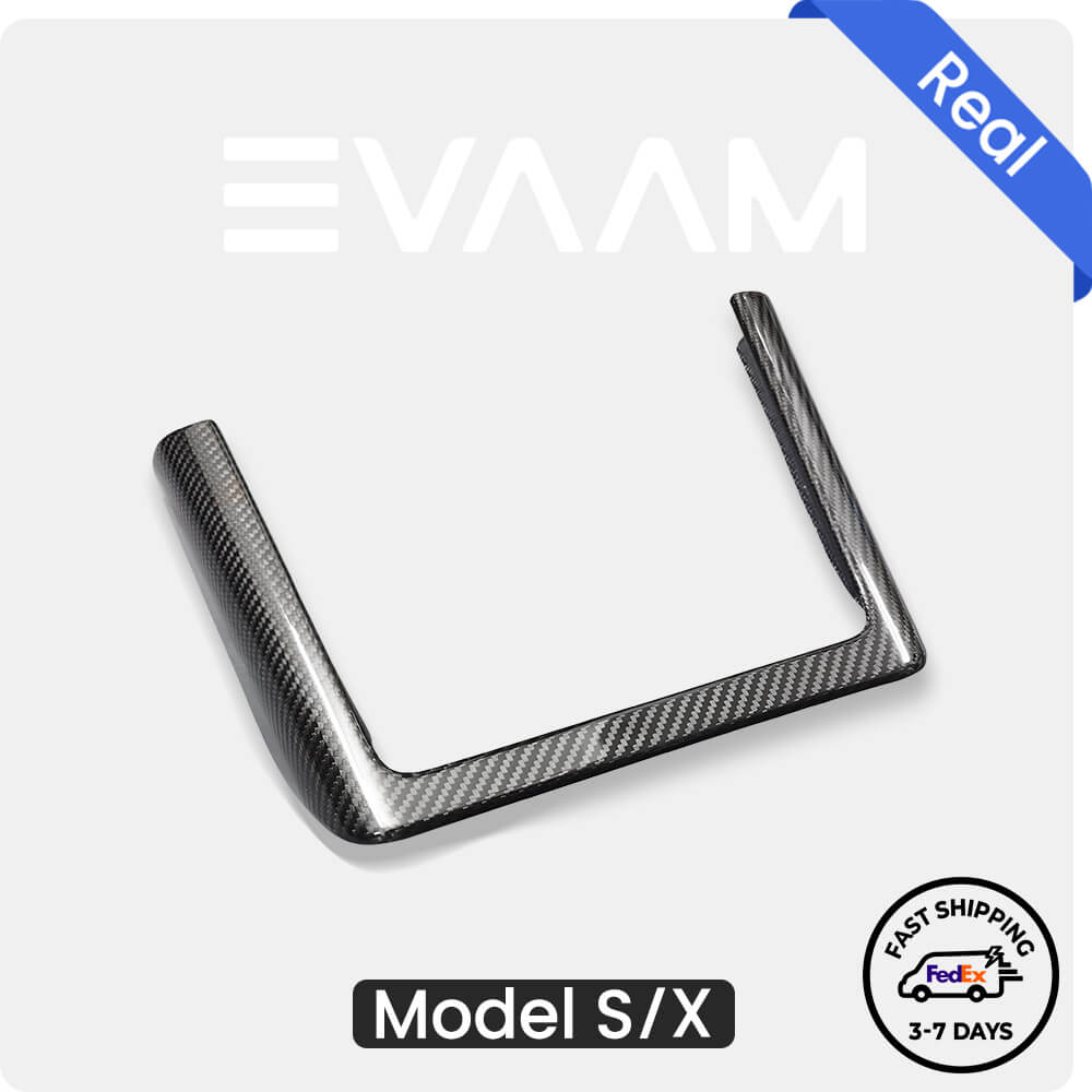 EVAAM® Real Carbon Fiber Charging Pad Frame Cover For Model S/X 2021+ - EVAAM