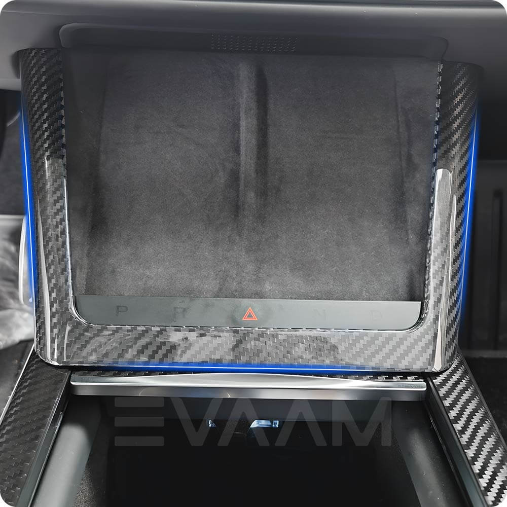 EVAAM® Real Carbon Fiber Charging Pad Frame Cover For Model S/X 2021+