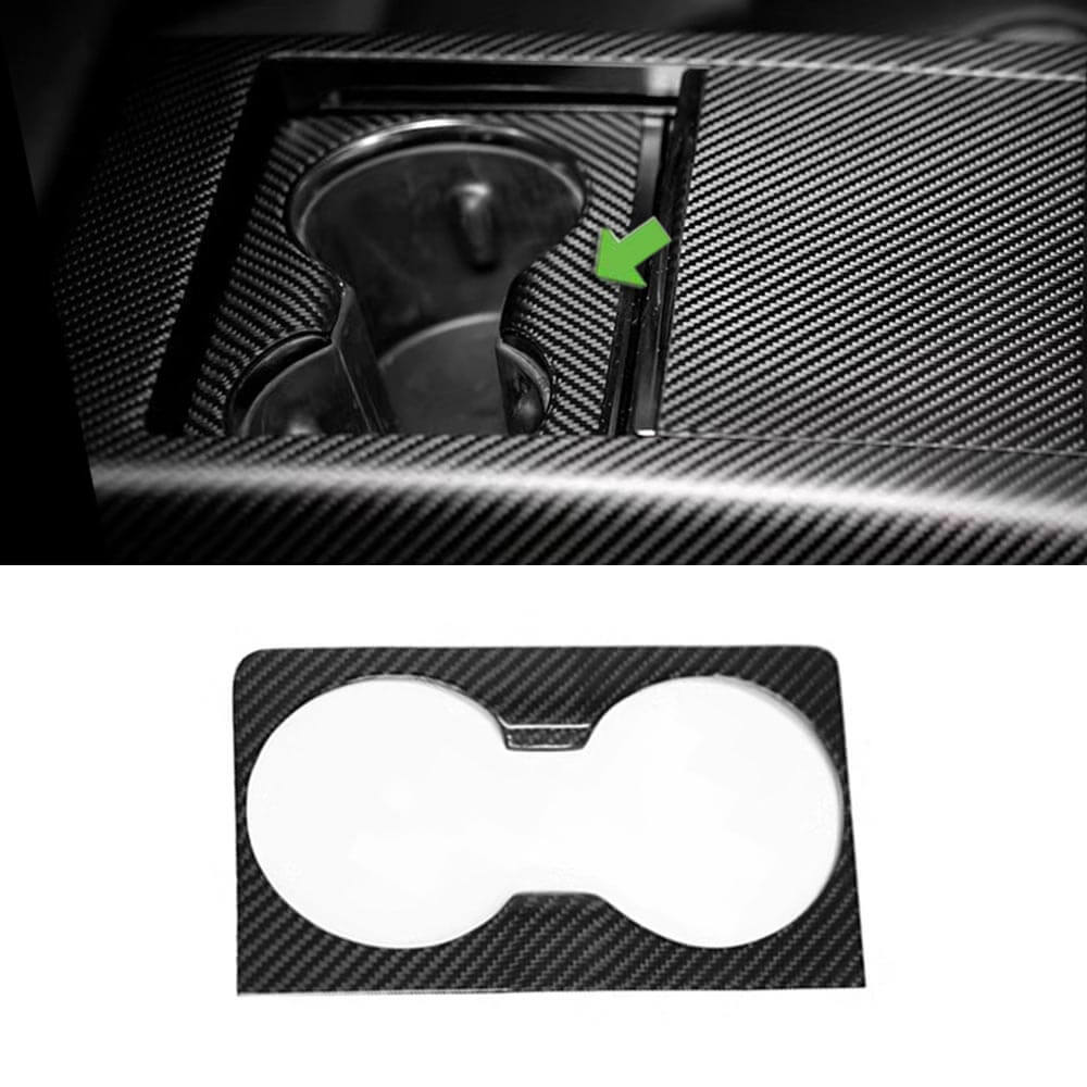EVAAM® Real Carbon Fiber Console Cup Holder Cover For Model S/X 2021+ - EVAAM