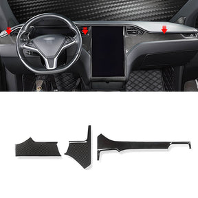 EVAAM® Real Carbon Fiber Dash Cap Cover For Model S/X (3Pcs)