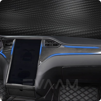 EVAAM® Real Carbon Fiber Dash Cap Cover For Model S/X (3Pcs)