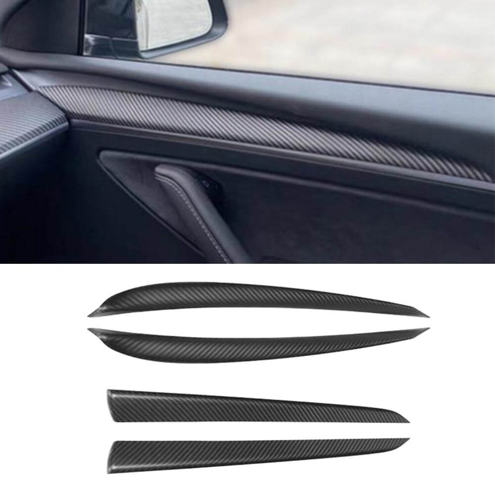 EVAAM® Real Carbon Fiber Interior Door Panel Trim Covers For Model X 2021+