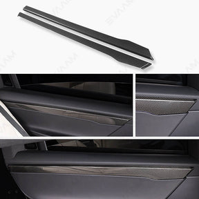 EVAAM® Real Carbon Fiber Interior Door Panel Trim Covers For Tesla Model X (4Pcs)