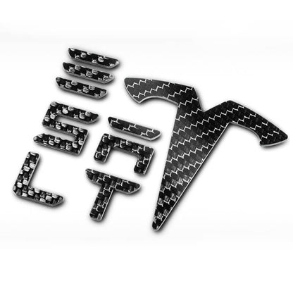 EVAAM™ Real Carbon Fiber Logo Covers Set For Model 3/Y Accessories - EVAAM