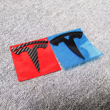 EVAAM™ Real Carbon Fiber Logo Covers Set For Model 3/Y Accessories - EVAAM