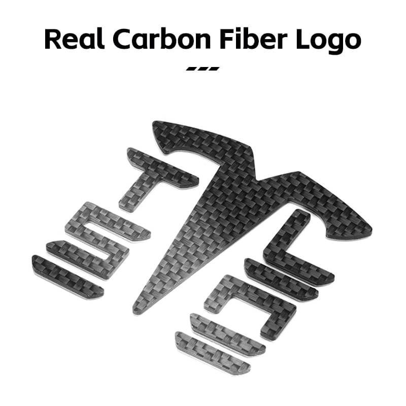 EVAAM™ Real Carbon Fiber Logo Covers Set For Model 3/Y Accessories - EVAAM