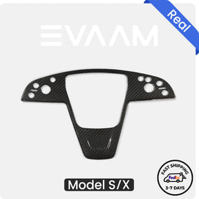 EVAAM® Real Carbon Fiber Yoke Steering Wheel Cover For Model S/X 2021+