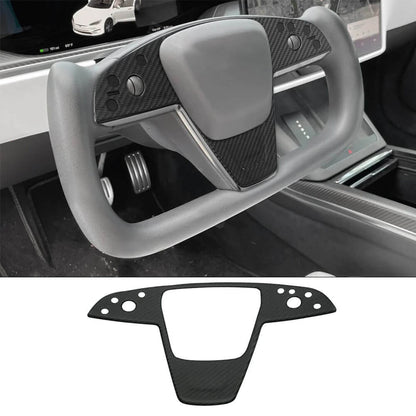 EVAAM® Real Carbon Fiber Yoke Steering Wheel Cover For Model S/X 2021+