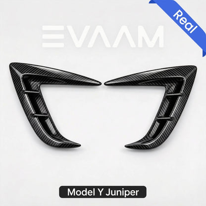 EVAAM® Real Carbon Fiber Front Intake Air Blades Trim for Tesla Model 3 Highland 2024+