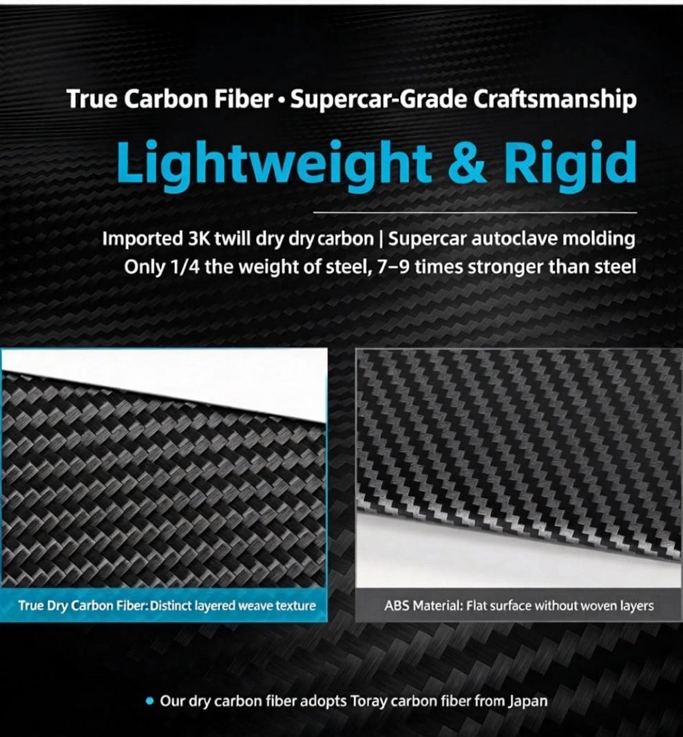 EVAAM® Real Carbon Fiber Front Intake Air Blades Trim for Tesla Model 3 Highland 2024+