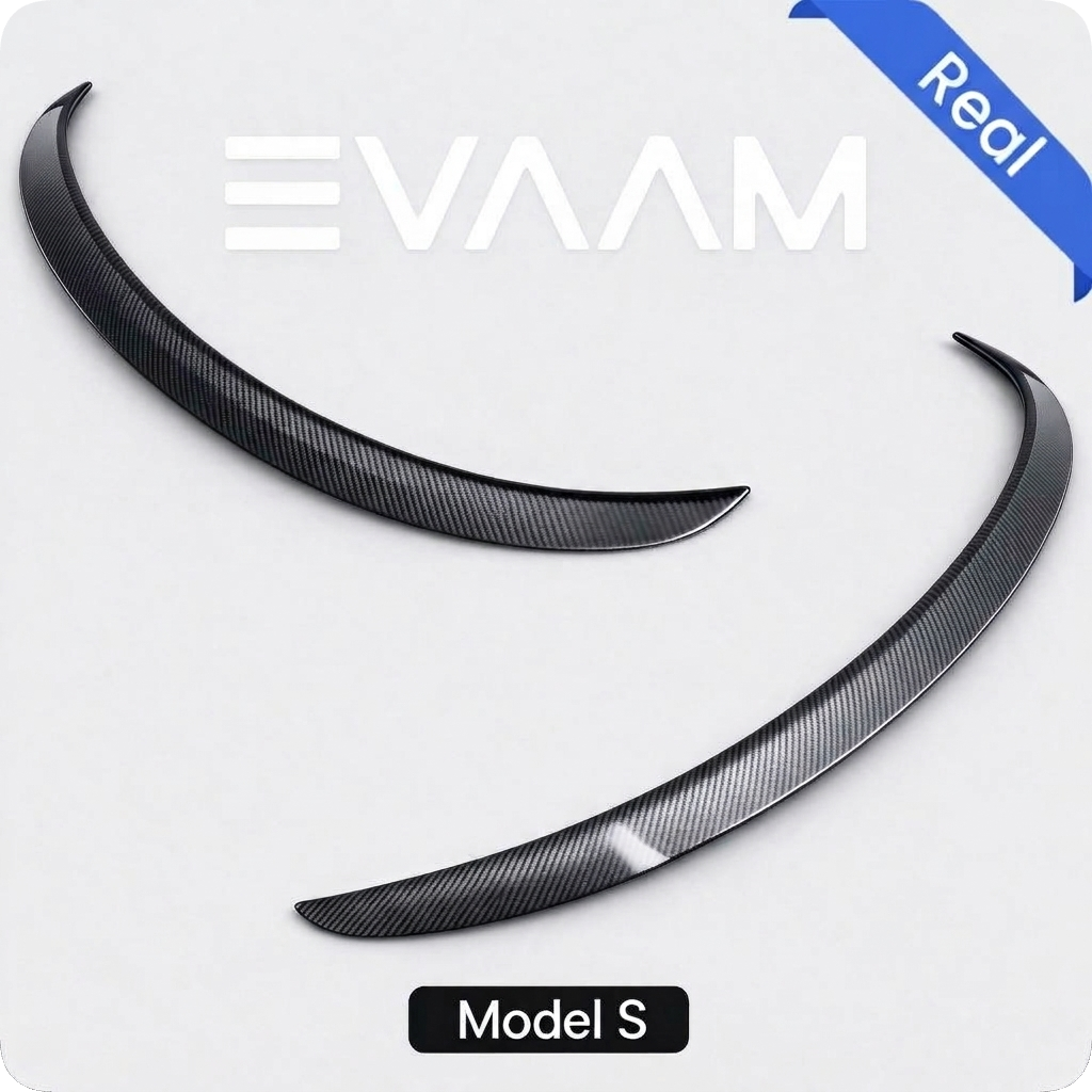 EVAAM® Real Carbon Fiber Rear Trunk Spoiler for Tesla Model S