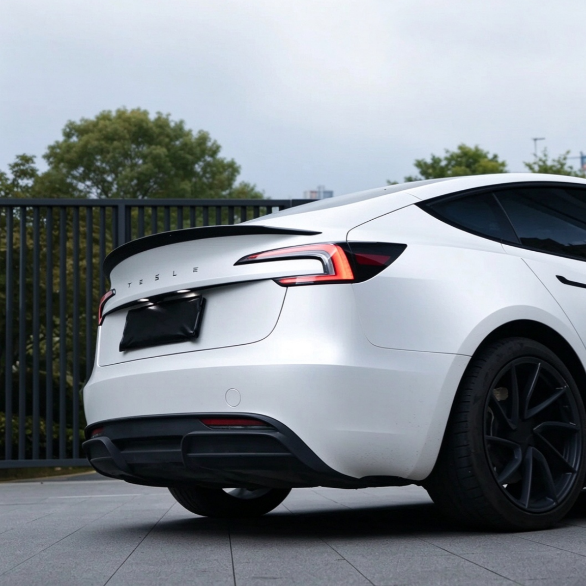 EVAAM® Real Carbon Fiber Rear Trunk Spoiler for Tesla Model Y Juniper 2025+