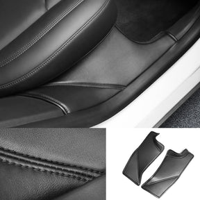 EVAAM® Rear Door Interior Sill Covers Rear Inner Door Leather Pad for Model Y - EVAAM