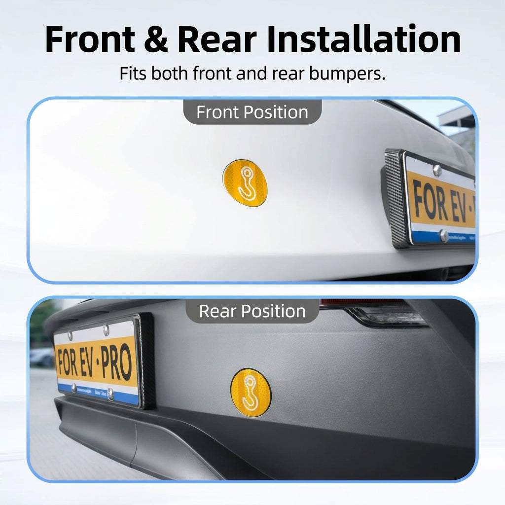 EVAAM® Reflective Tow Hook Warning Sticker For Tesla Model 3/Y/S/X (2 PCS)