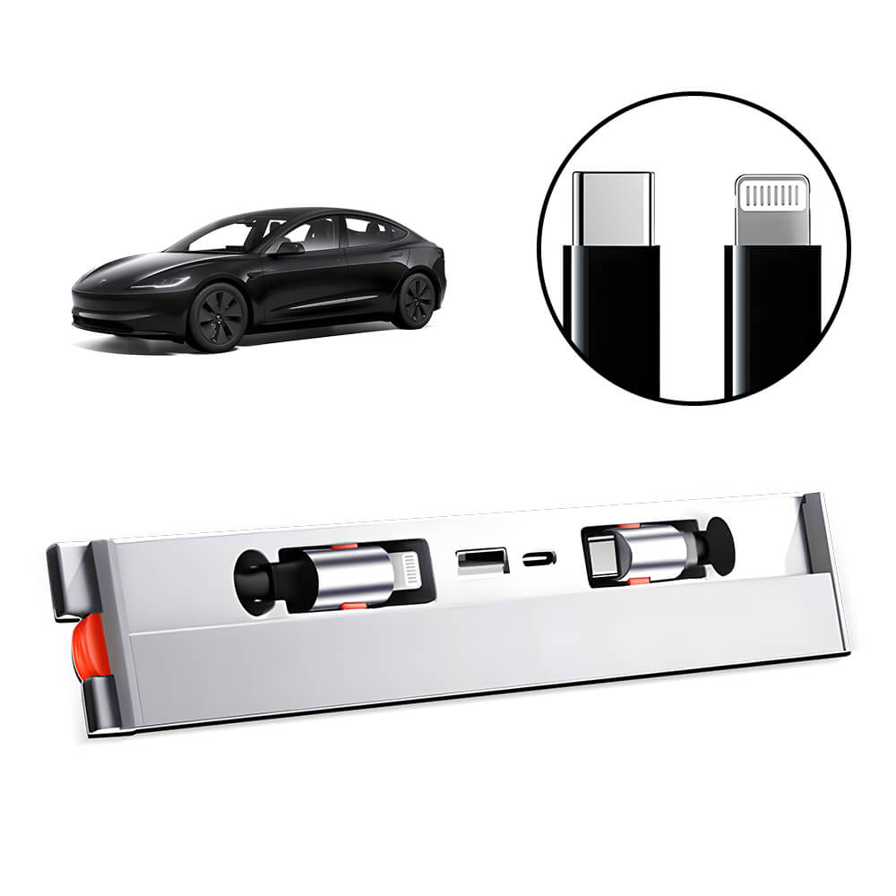 EVAAM® Retractable USB Hub For Tesla Model 3/Y