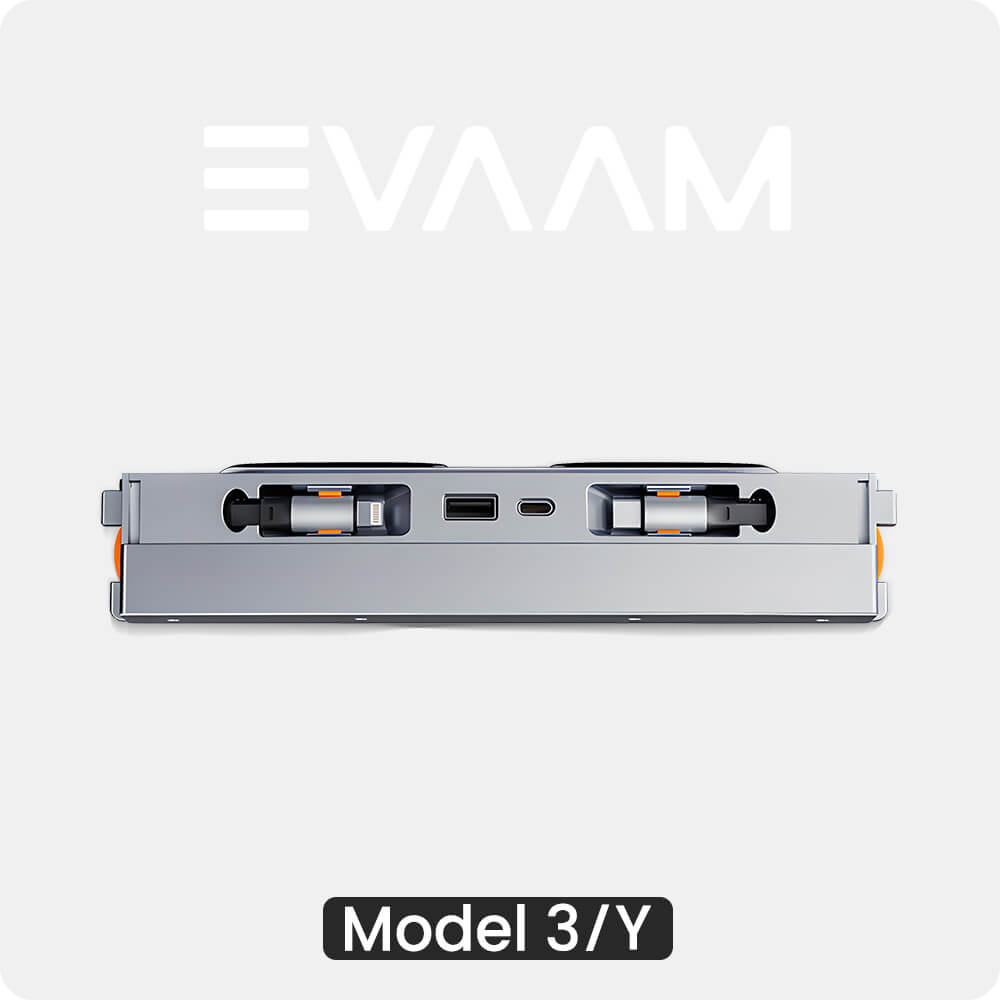 EVAAM® Retractable USB Hub For Tesla Model 3/Y