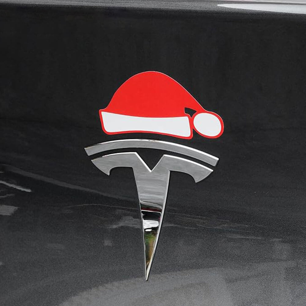 EVAAM® Santa Hat Christmas Car Sticker For Tesla