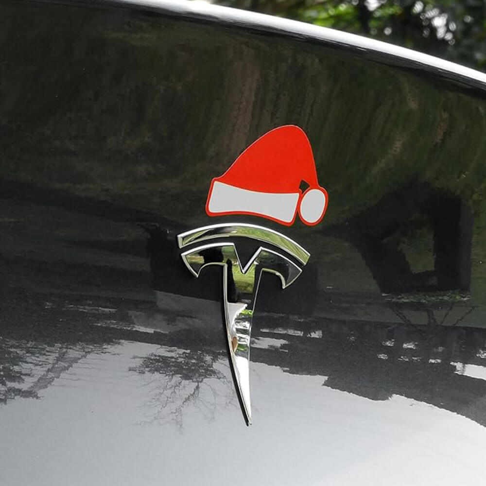 EVAAM® Santa Hat Christmas Car Sticker For Tesla