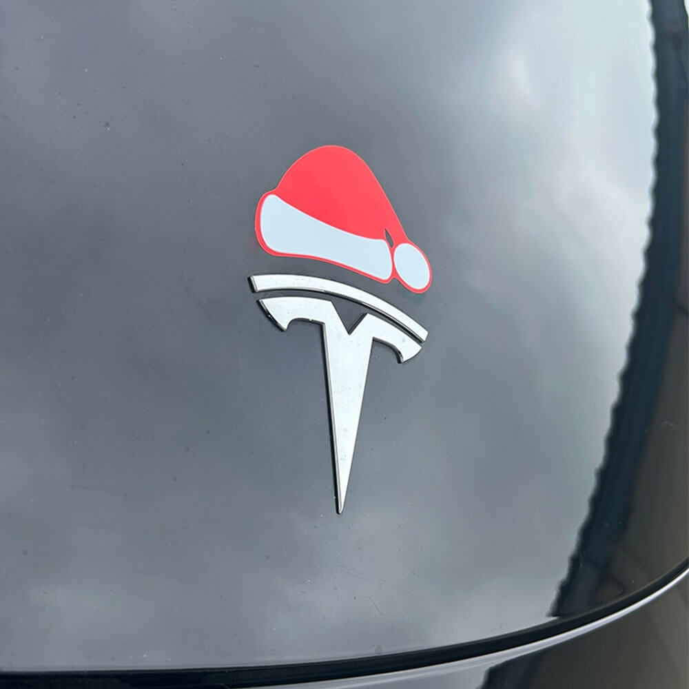 EVAAM® Santa Hat Christmas Car Sticker For Tesla