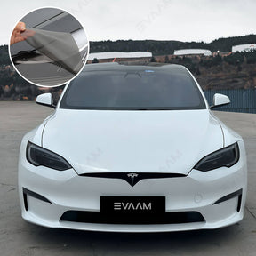 EVAAM® Smoked TPU Full Headlight Taillight Protection For Tesla Model S(2021-2023)