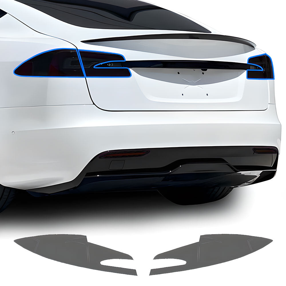 EVAAM® Smoked TPU Full Headlight Taillight Protection For Tesla Model S(2021-2023) - EVAAM