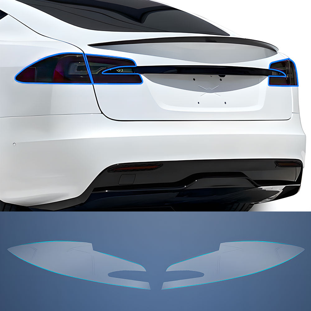 EVAAM® Smoked TPU Full Headlight Taillight Protection For Tesla Model S(2021-2023) - EVAAM