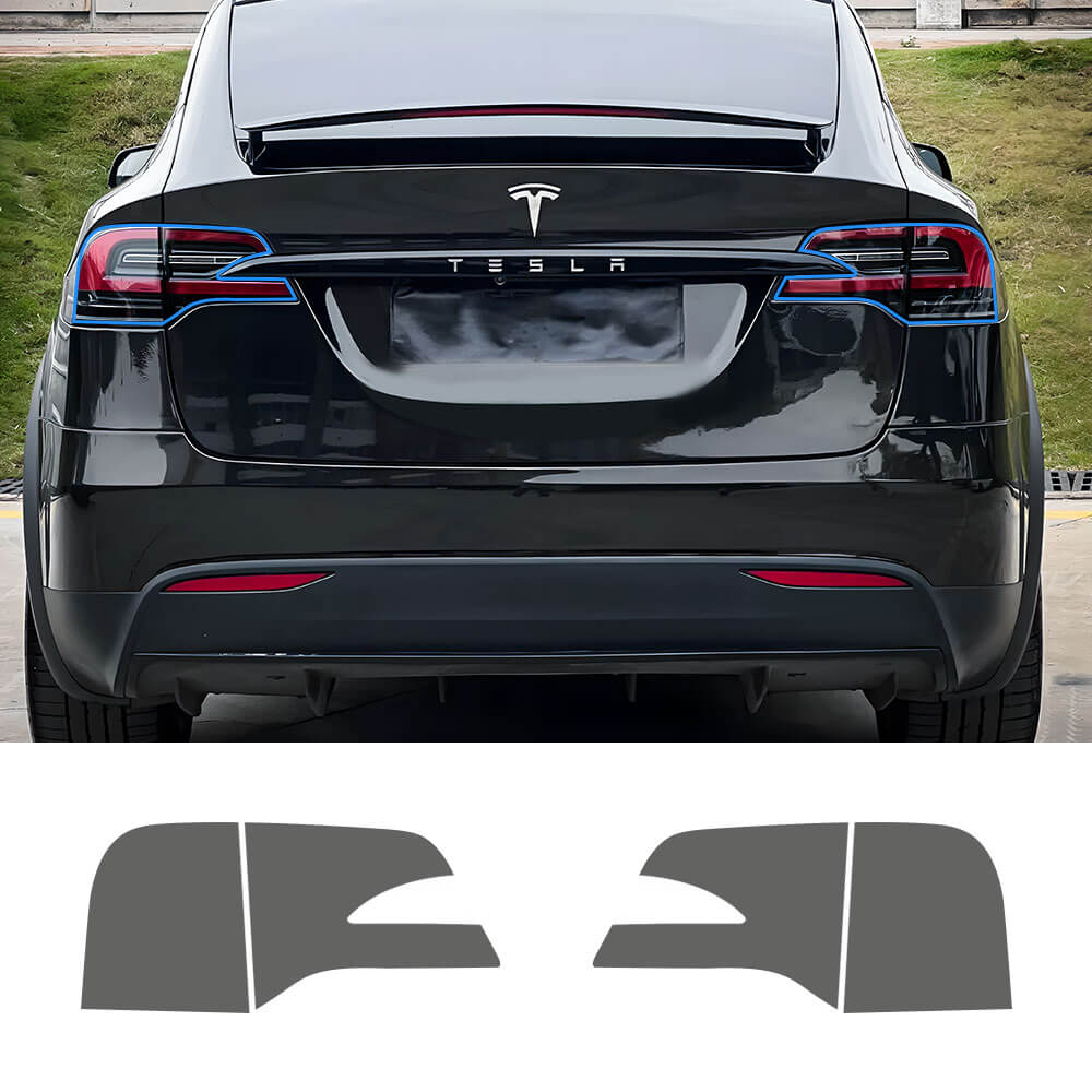 EVAAM® Smoked TPU Full Headlight Taillight Protection For Tesla Model X(2022-2023)